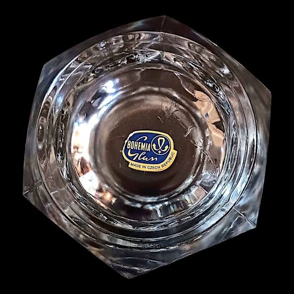 Bohemia Crystal Candle Holder Vase Icy Winter Holiday Party Cube Witchy Glass - Picture 4 of 16